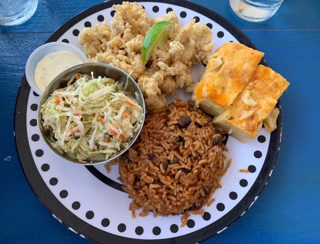 cracked conch dinner shirleys exuma